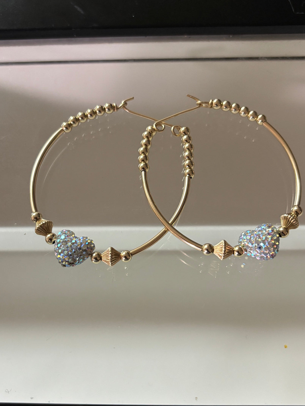 Bling Heart Bangle Earrings