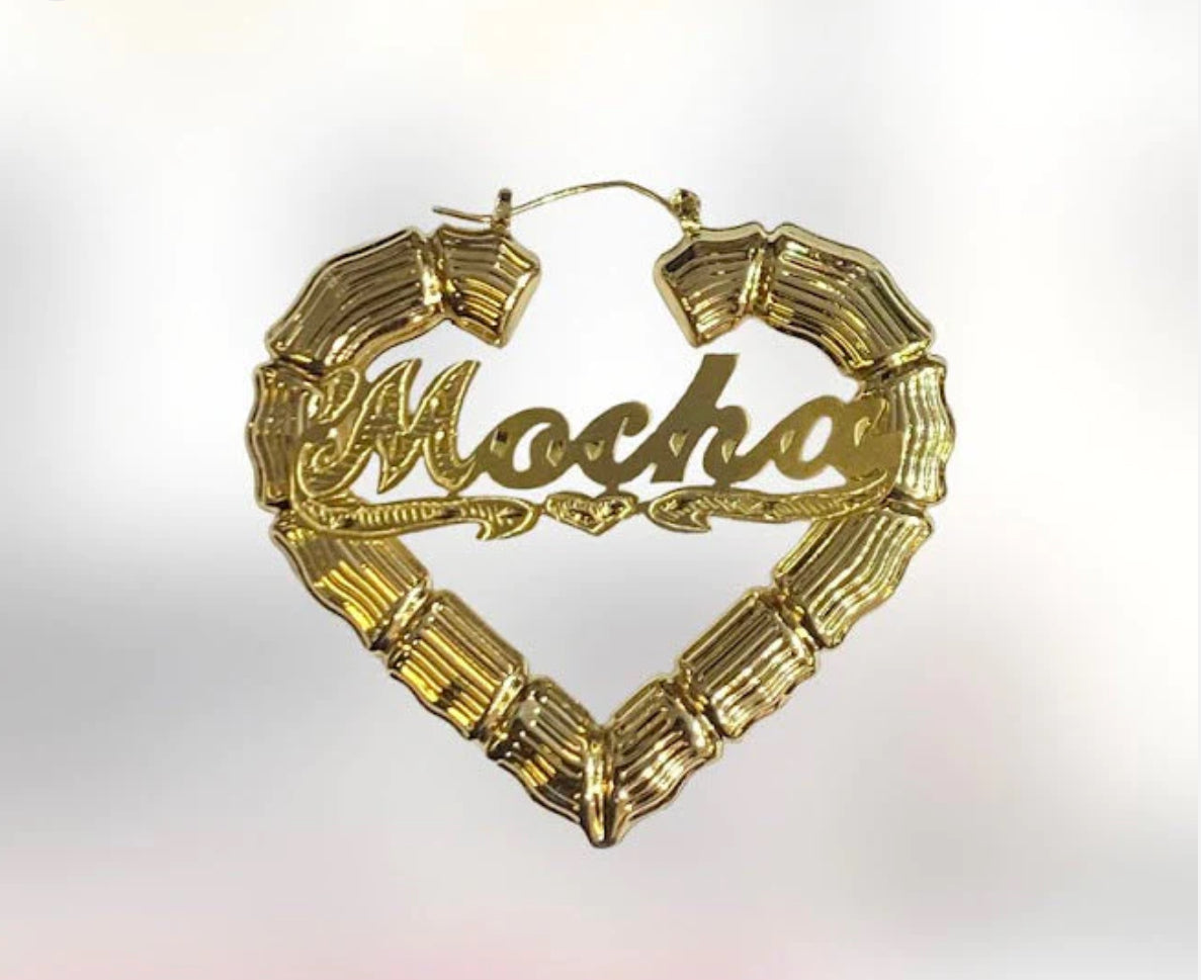 Bamboo Heart Earrings