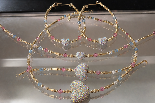 4pc Bling Heart Crystal Set