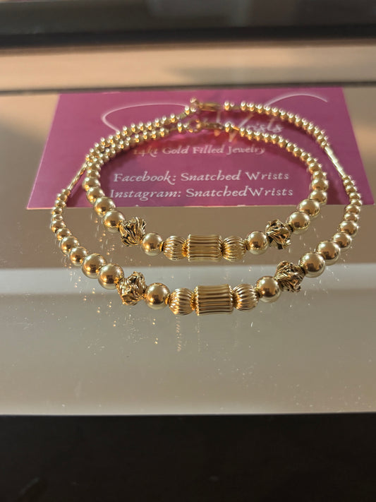 All Gold Anklet & Bracelet Set