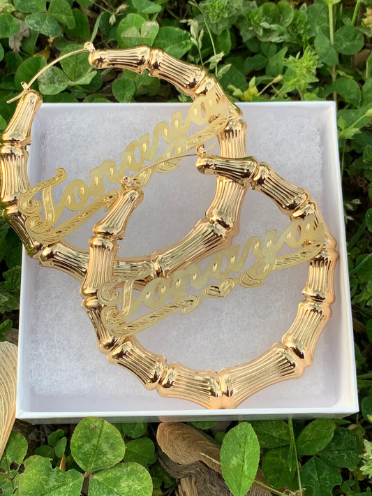 Nameplate Hoop Earrings