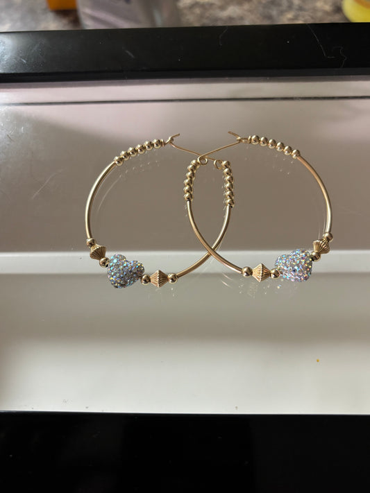 Bling Heart Bangle Earrings