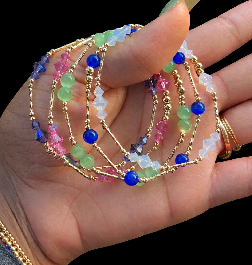 5-Stack Cat Eye Bracelet Set (Gold or Silver