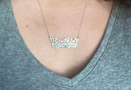 Silver Sandcut Nameplate