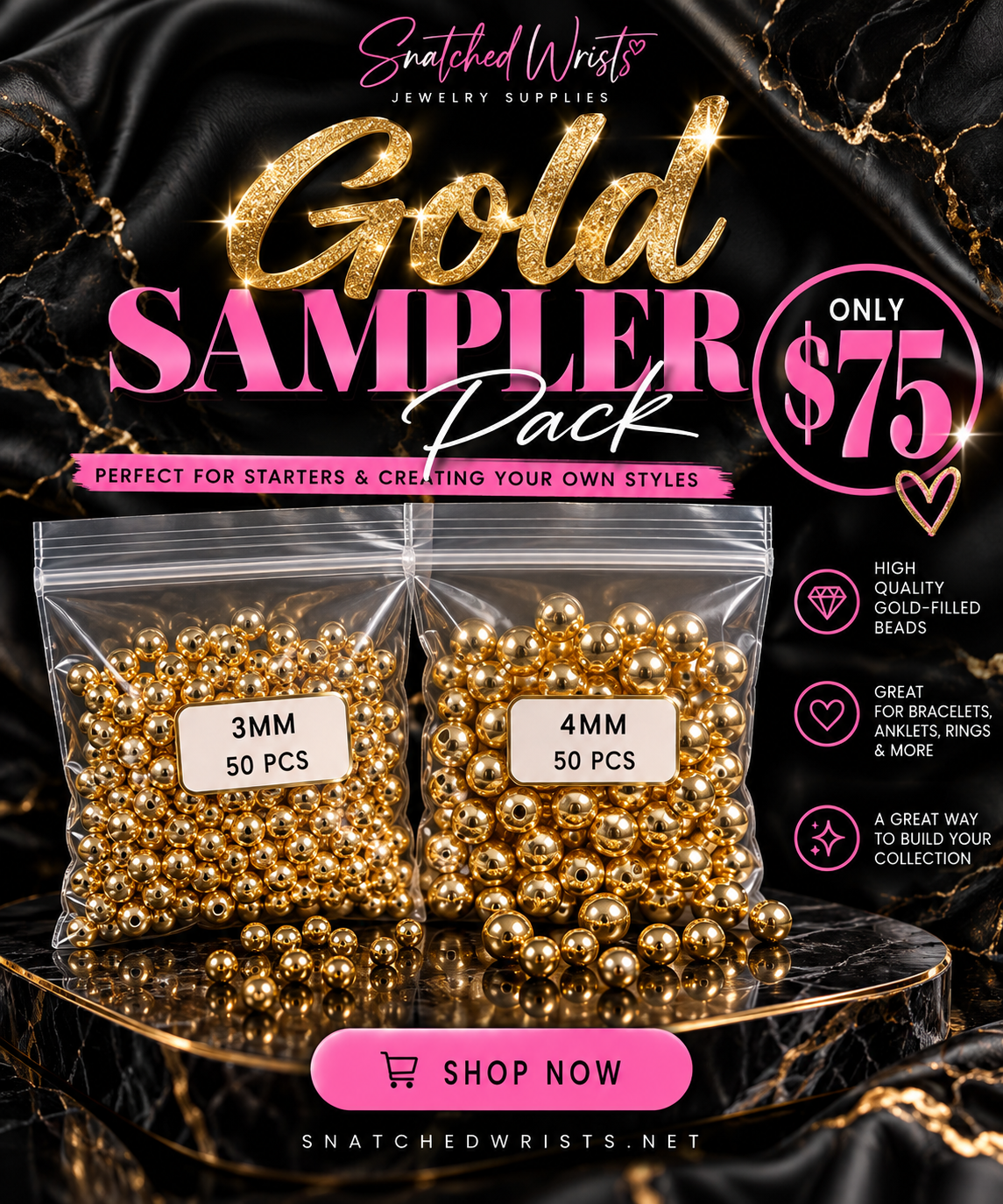 Gold Bead Sampler