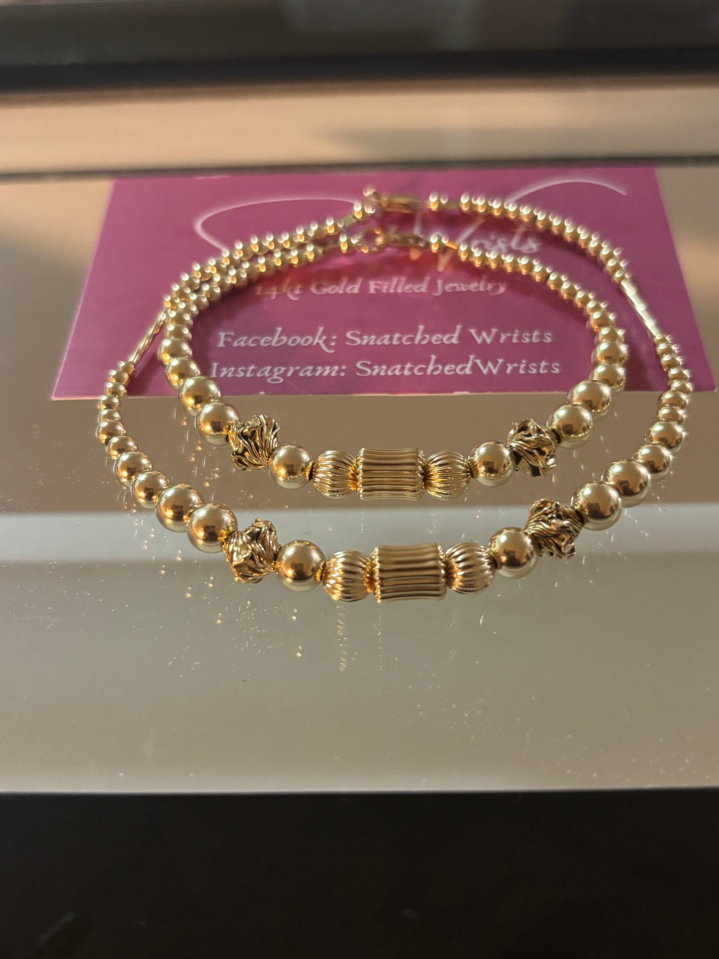 All Gold Anklet & Bracelet Set